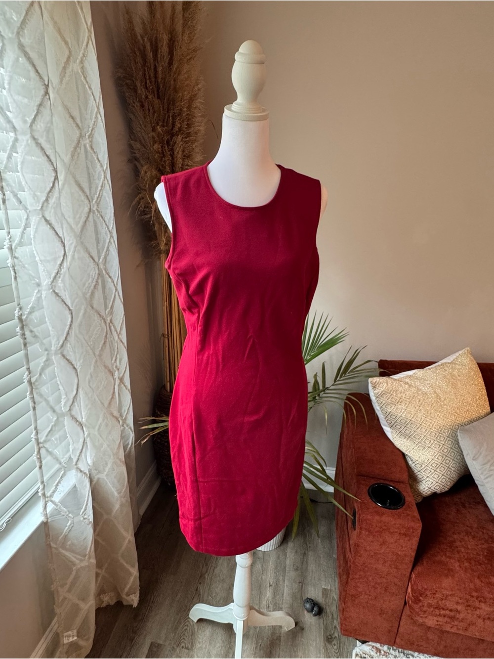 Spiegel Sleeveless Red Sheath Dress Top